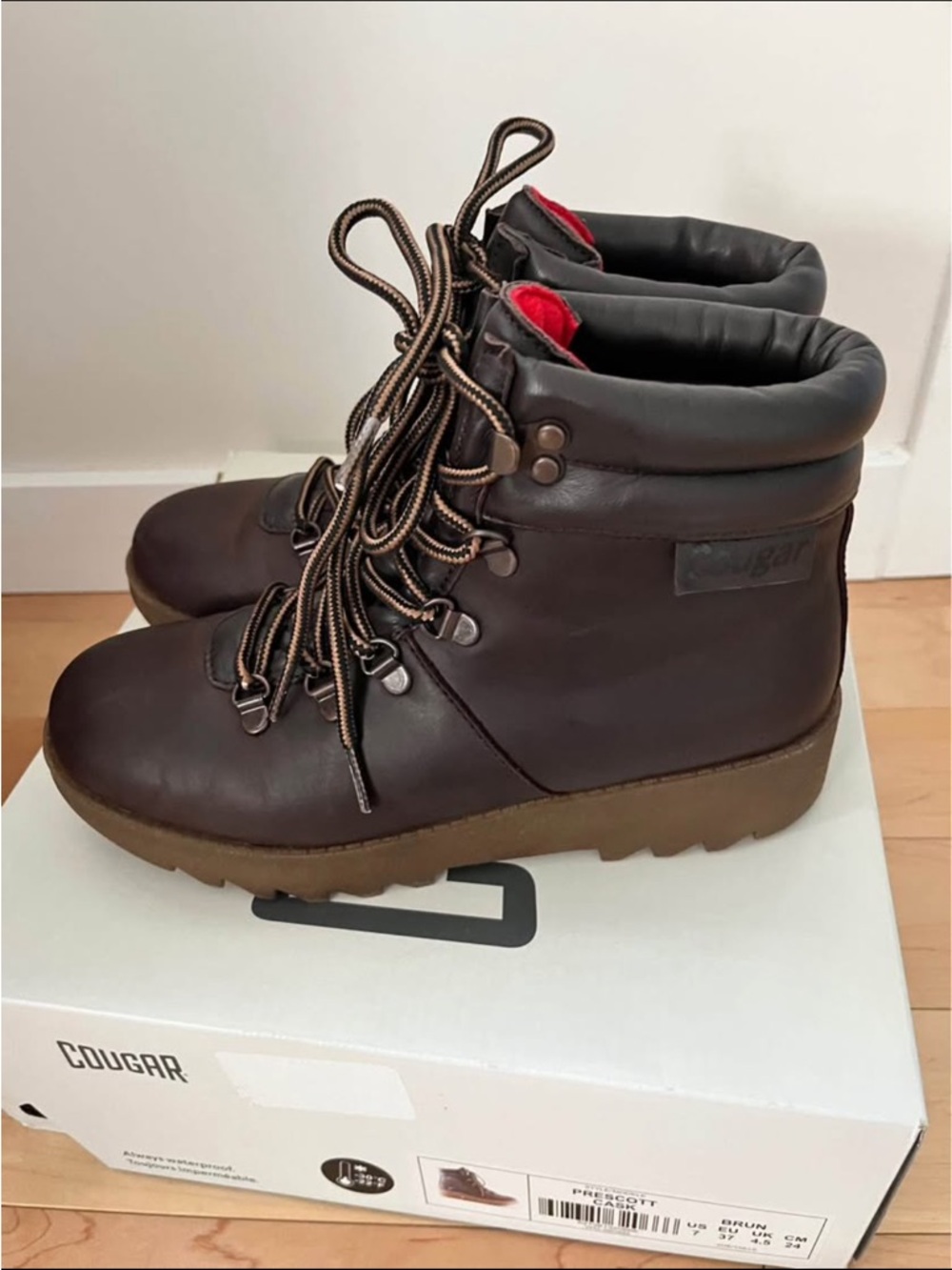 NEW Cougar Prescott Oiled Leather Waterproof Insulated Boots Size 7 - Picture 3 of 6